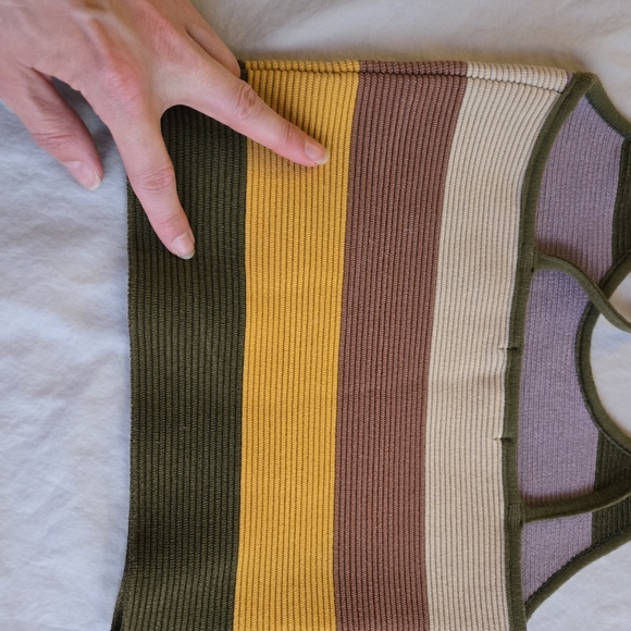 Dreamers Retro Stripe 90s Y2K Knit Spaghetti Strap Tank Top XS - Picture 9 of 9